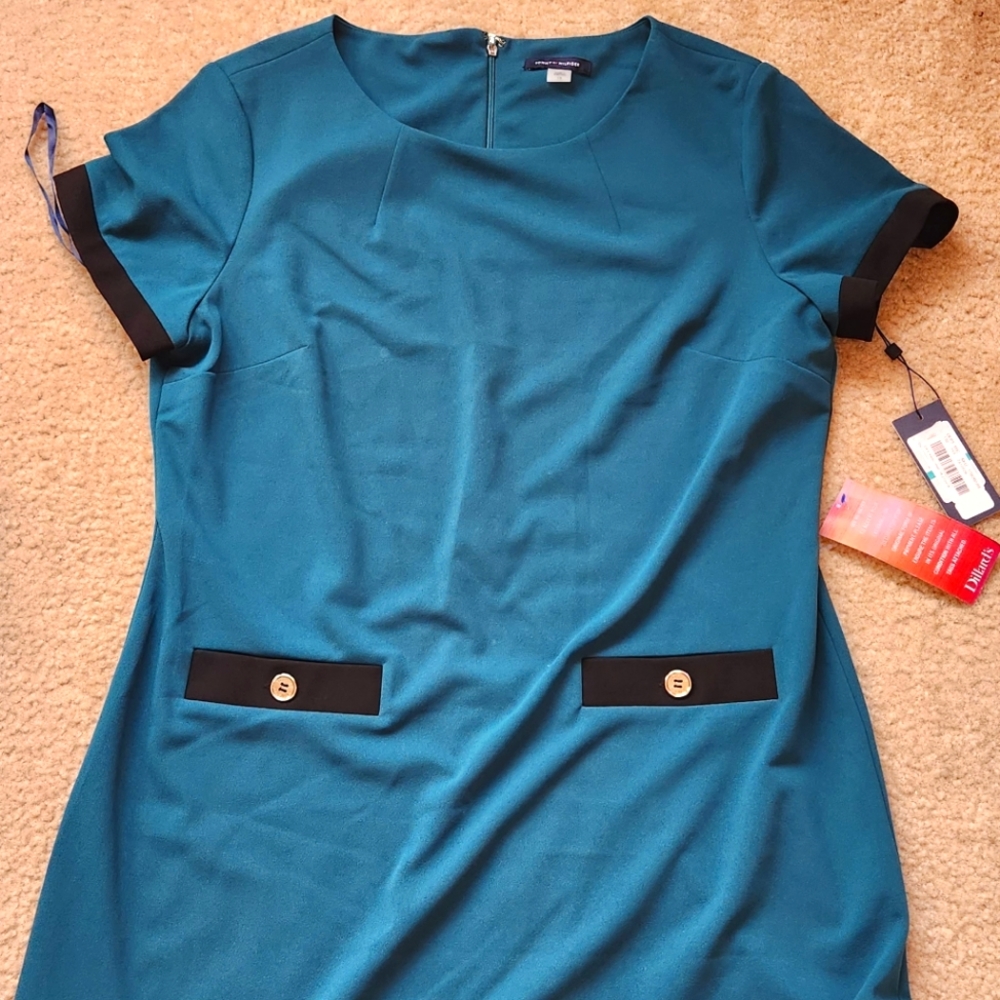 NWT Tommy Hilfiger Blue Green Shift Dress